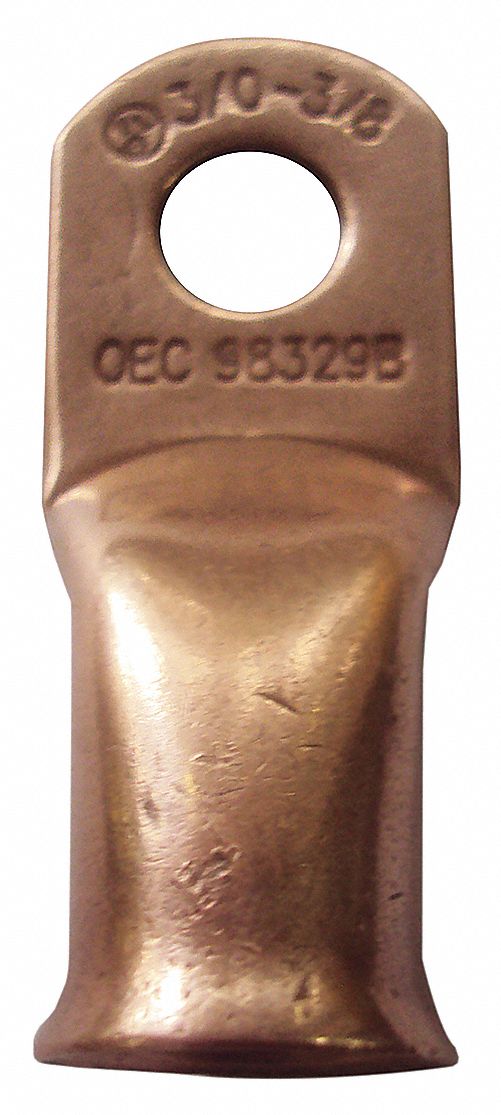 WESTWARD Lug, 4/0 ga Gauge, 1/2 in Stud Size, Copper, Crimp/Solder, PK 2 23YZ0923YZ09 Grainger