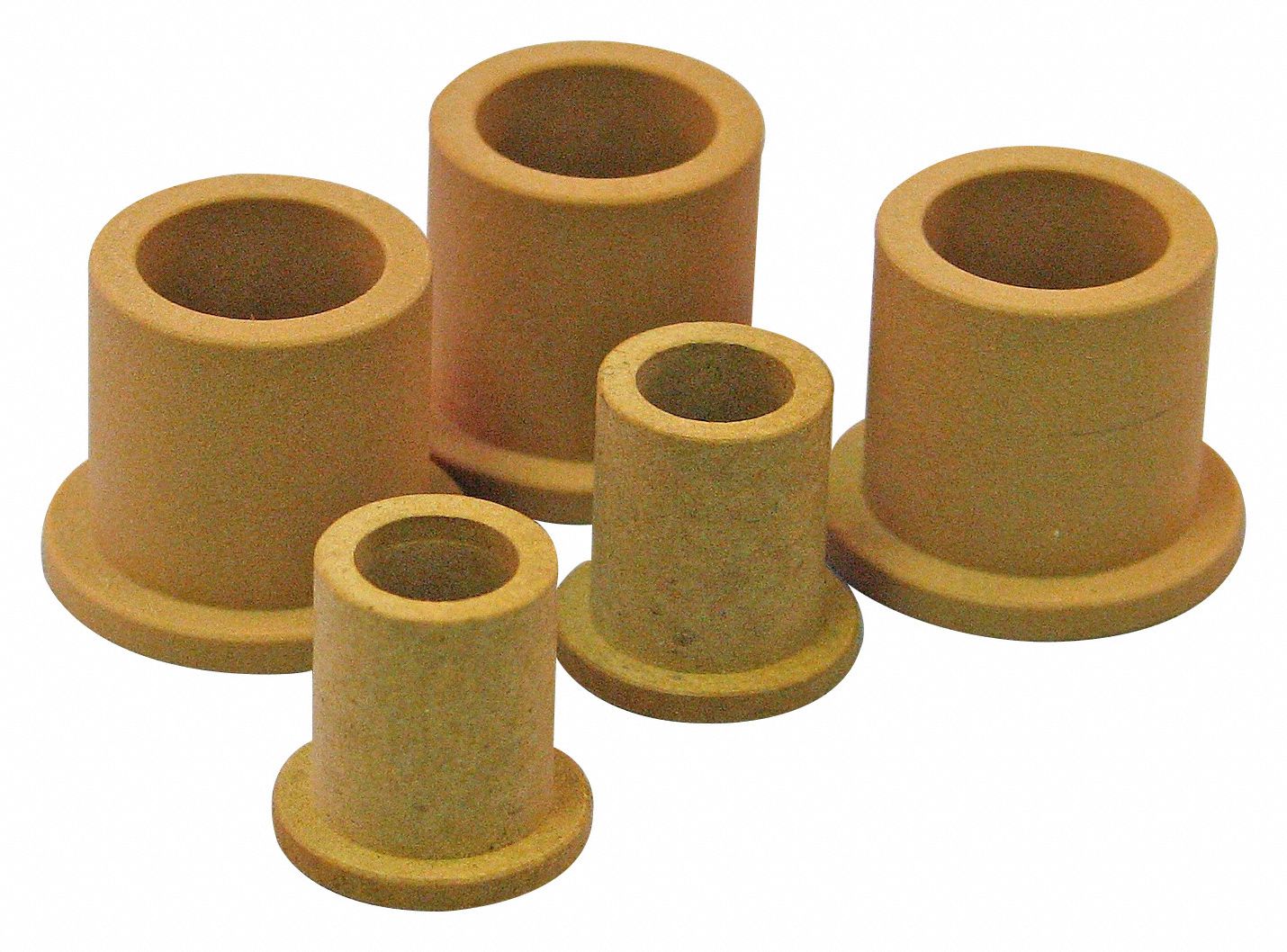 BUNTING BEARINGS, PTFE, 3/8 in Bore, Flanged Sleeve Bearing 246P10