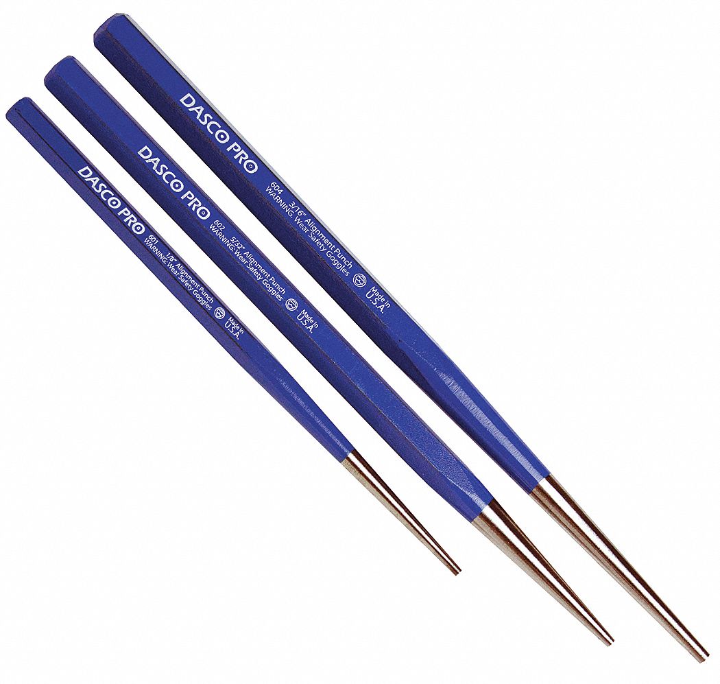 DASCO PRO Heat Treated High Carbon Steel Alignment Punch Set; Number of