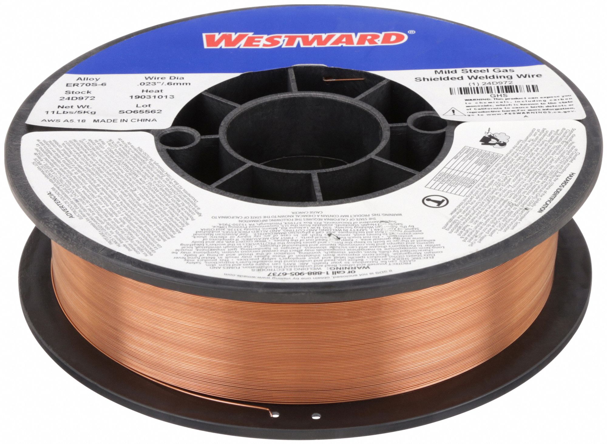 Carbon Steel, ER70S6, MIG Welding Wire 24D972ER70S602311 Grainger