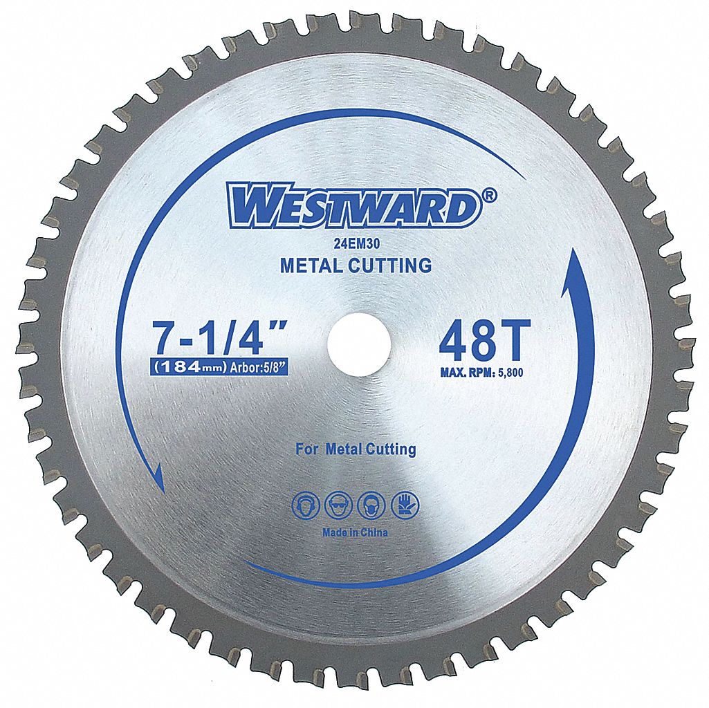 WESTWARD, 7 1/4 in Blade Dia., 48 Teeth, Circular Saw Blade 24EM3024EM30 Grainger