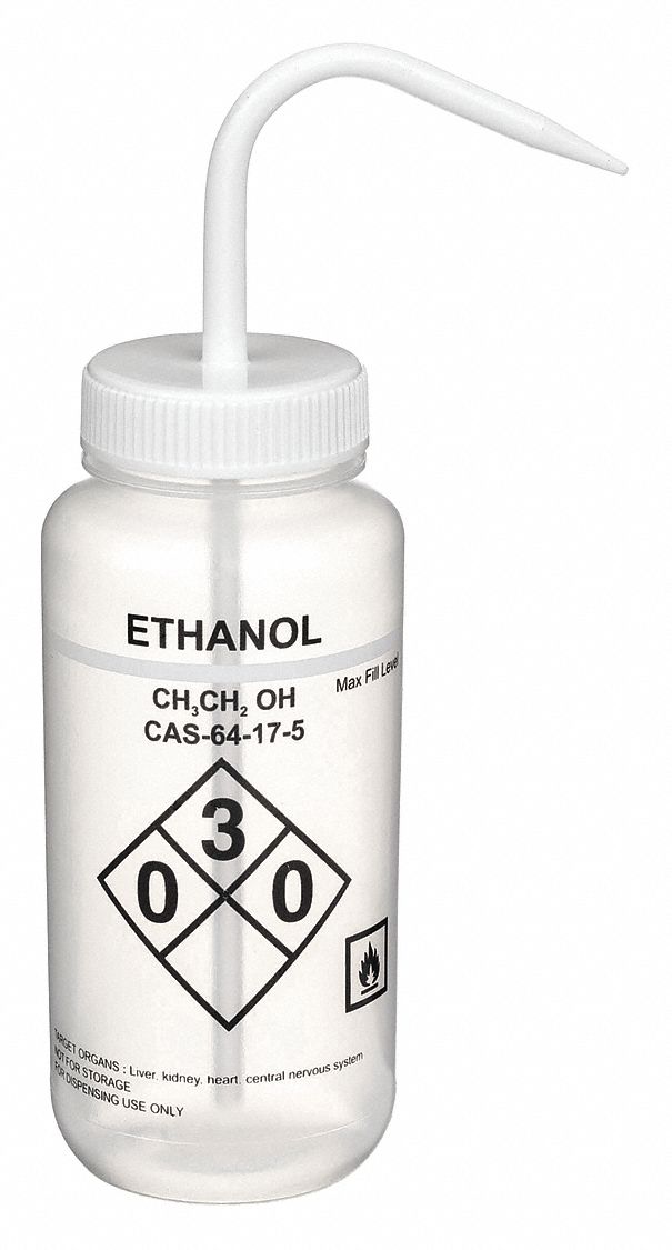 LAB SAFETY SUPPLY, 16 oz Labware Capacity English, LDPE, Wash Bottle