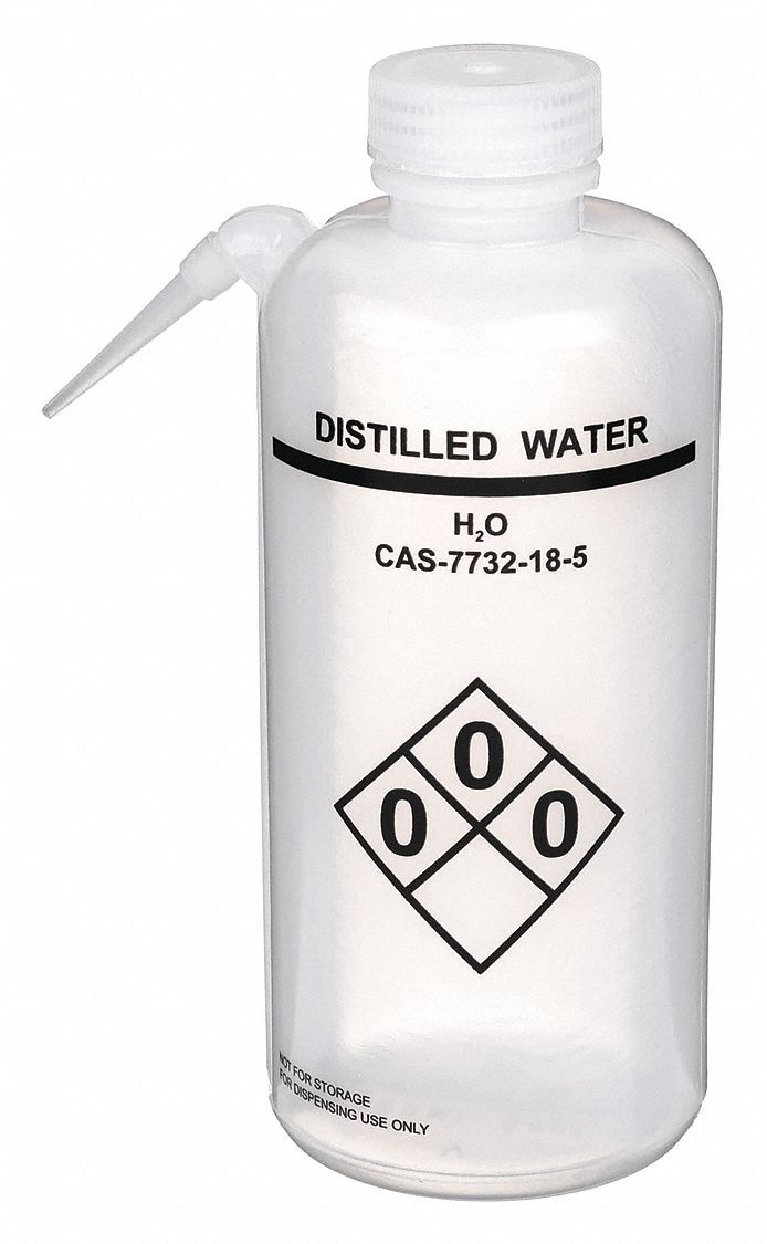 LAB SAFETY SUPPLY Integrated Spout; Wash Bottle; Plastic; Vented Wide