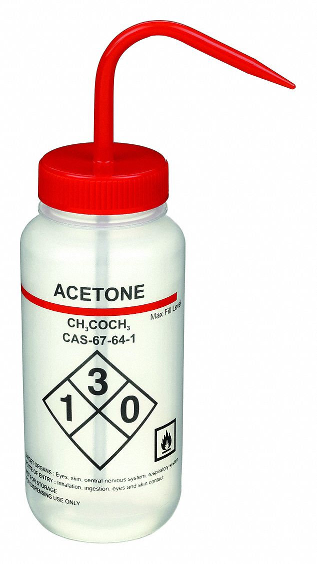 LAB SAFETY SUPPLY, 16 oz Labware Capacity English, LDPE, Wash Bottle