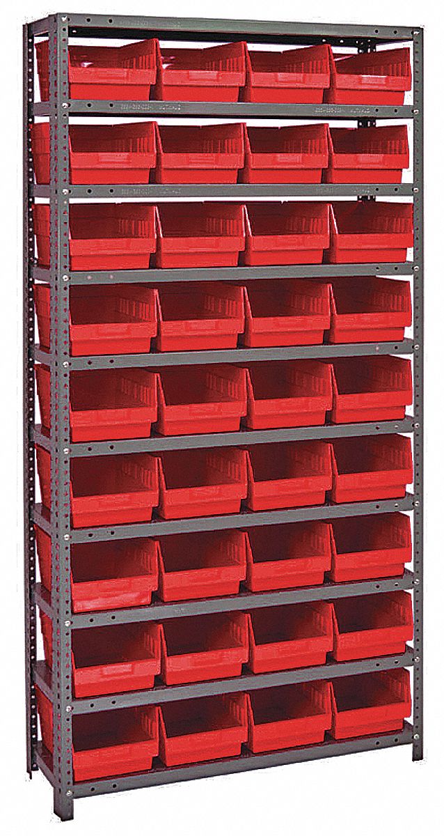 QUANTUM STORAGE SYSTEMS Steel Bin Shelving with 36 Bins, 36 inW x 12