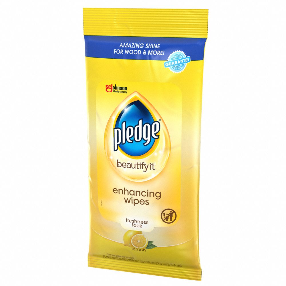 PLEDGE Furniture Polish Wipes, Soft Pack, 24 ct, Sheet Size 24 in x 12