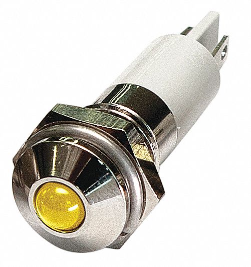 GRAINGER APPROVED Round Indicator Light, LED Lamp Type, 110V AC Voltage, 10mm Mounting dia Size