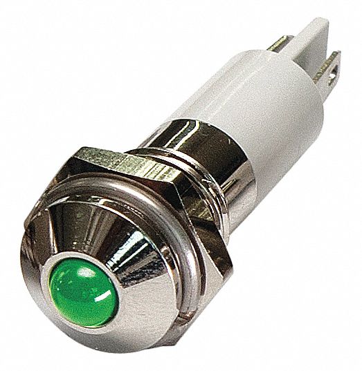 GRAINGER APPROVED Round Indicator Light, LED Lamp Type, 110V AC Voltage
