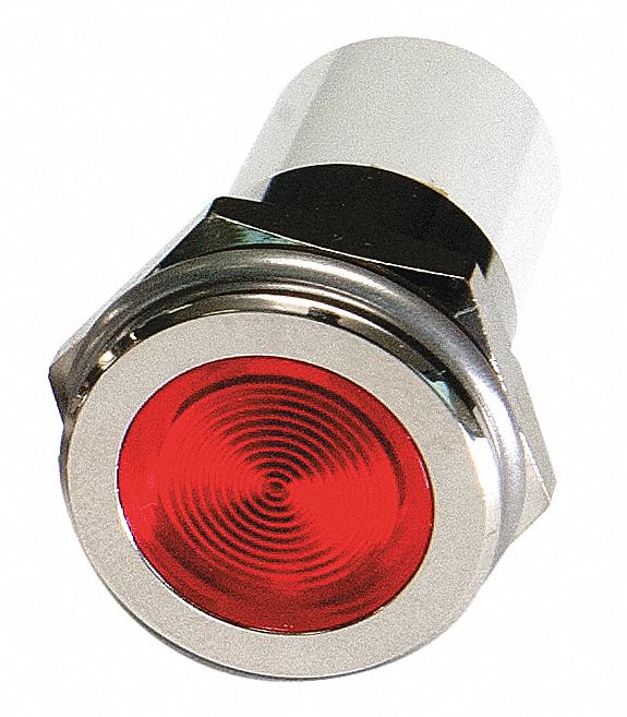 GRAINGER APPROVED Flat Indicator Light, LED Lamp Type, 24V DC Voltage