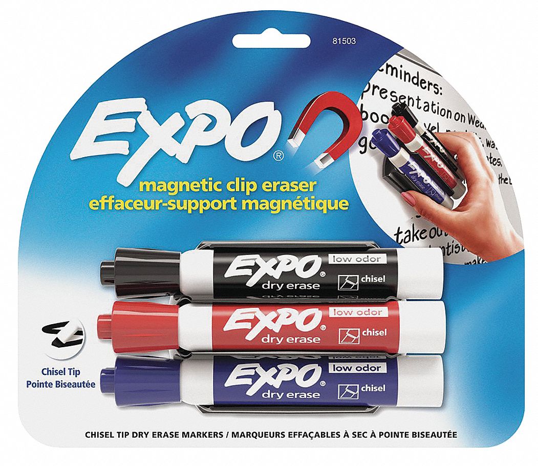 EXPO Dry Erase Markers, Chisel, Marker Cap Capped, Barrel Type Original
