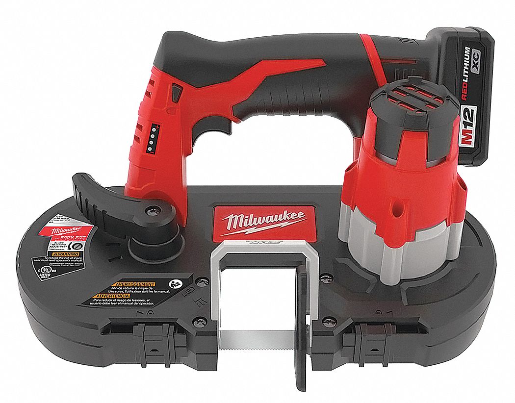 MILWAUKEE Cordless, Portable Band Saw Kit, 12V DC, 27 in Blade Length