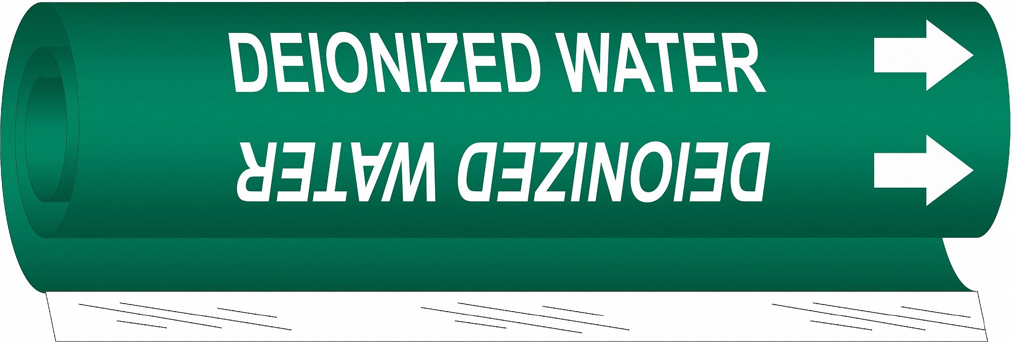 Deionized Water, Green, Pipe Marker 24VE545671II Grainger