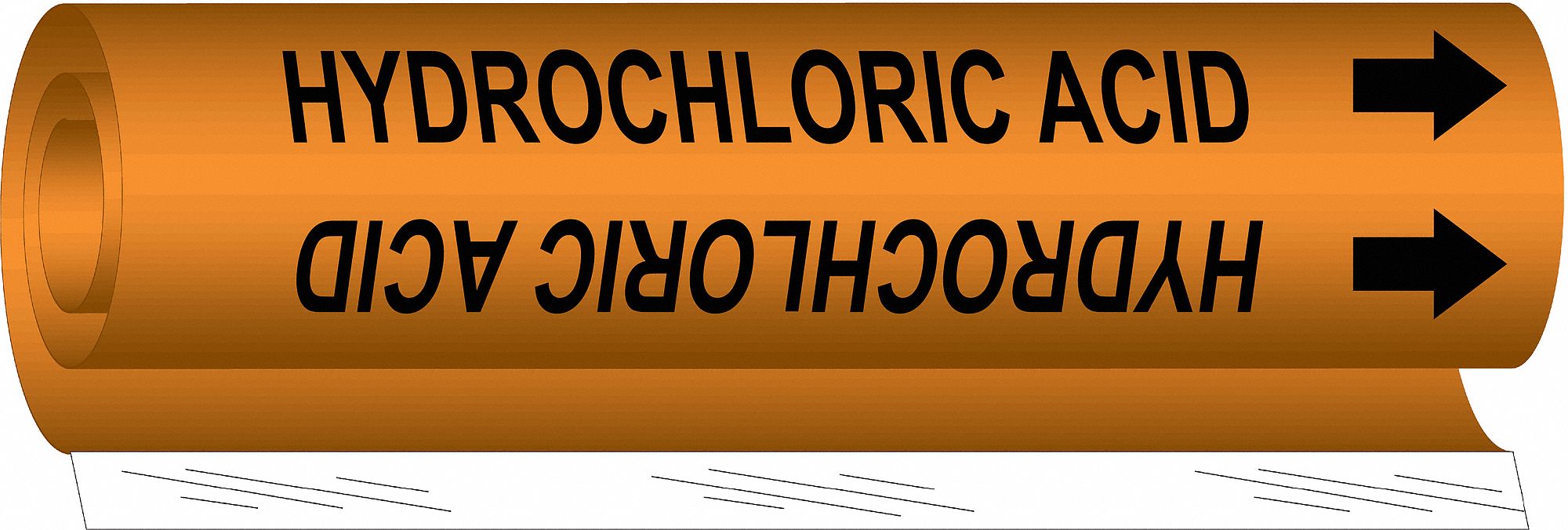 Hydrochloric Acid, Orange, Pipe Marker 24VC675833O Grainger