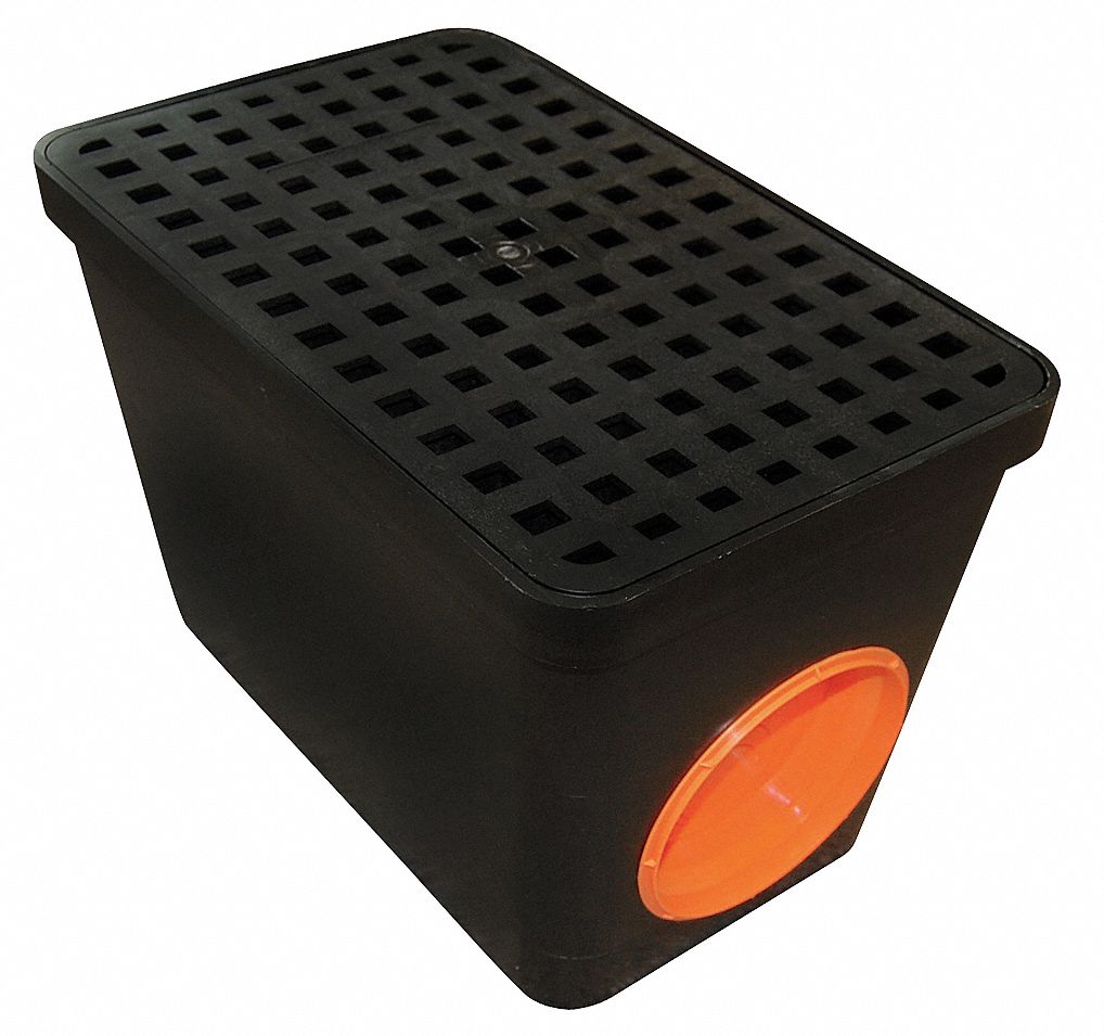 TUFTITE Plastic Trench Drains, 14 inL x 9 inW x 9 inD, Polypropylene