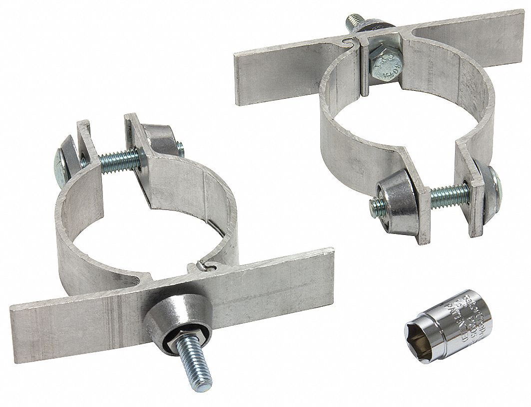 2 3/8 in Round, ClampOn, Sign Mounting Brackets Kit 24WH48101799