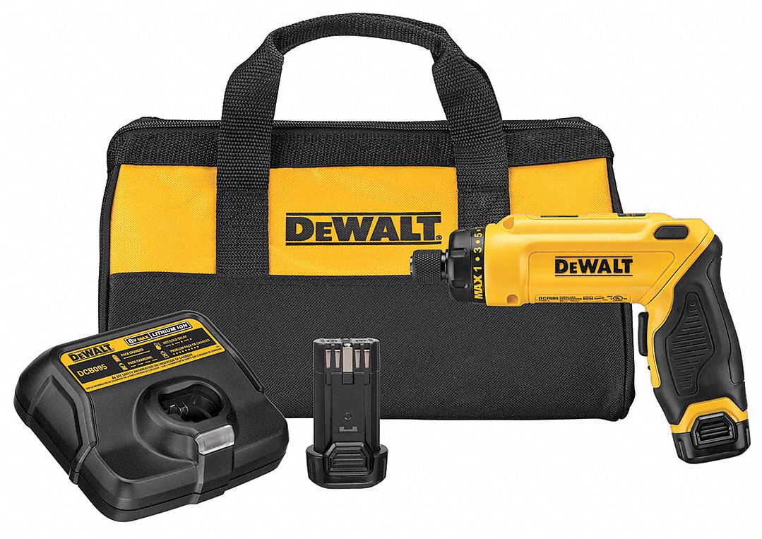 DEWALT Screwdriver Kit, Cordless, 1/4 in Hex Drive Size, 430 RPM