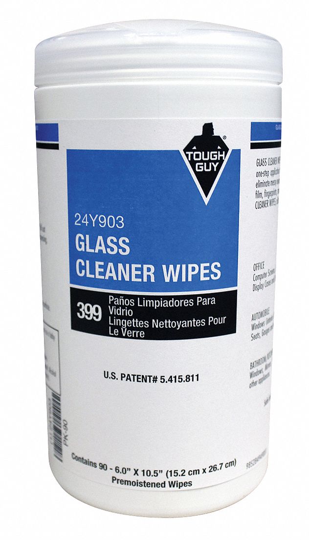Cleaning Wipes,10 1/2" x 6",90 ct Grainger