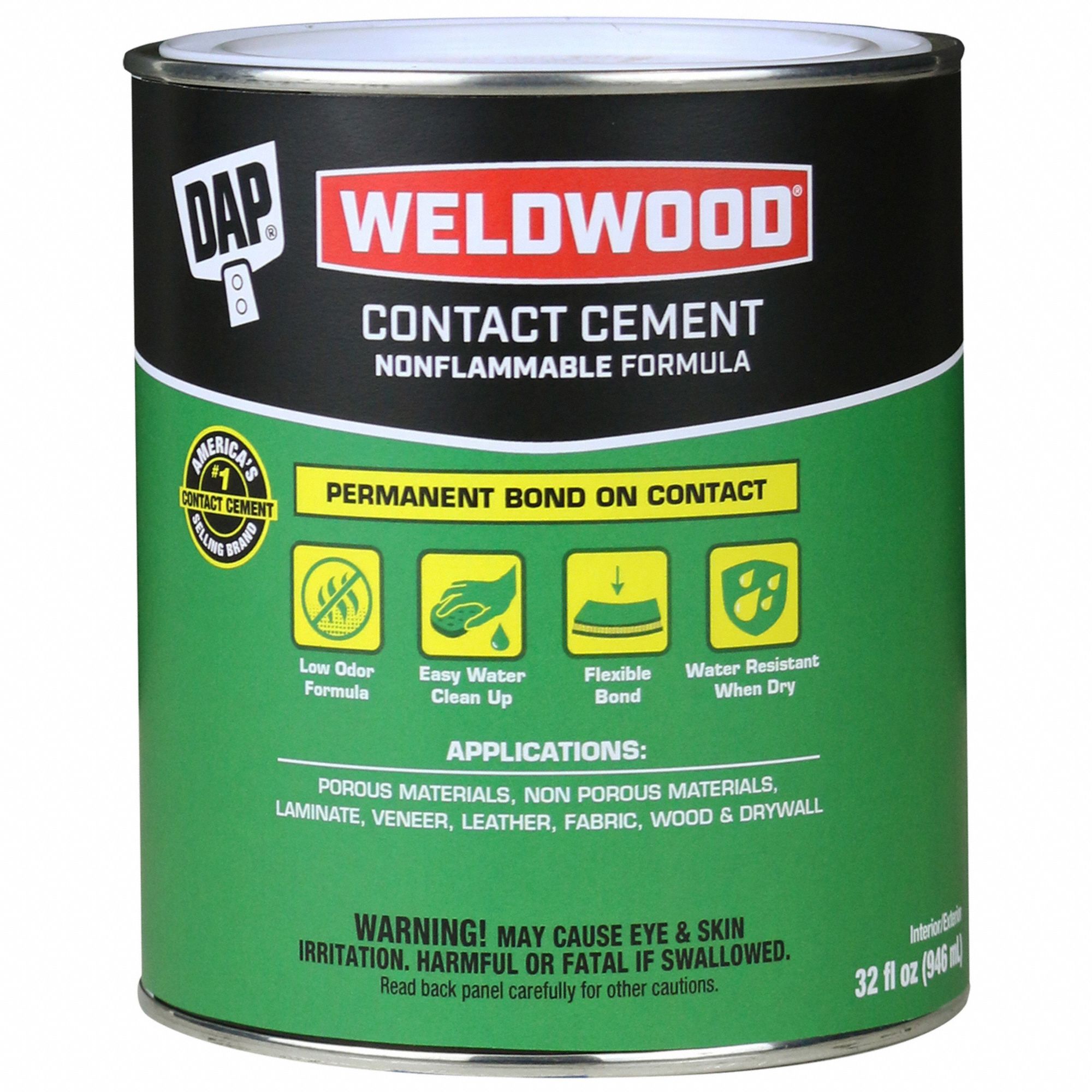 DAP, Weldwood Nonflammable, Gen Purpose, Contact Cement 2NJ9225332