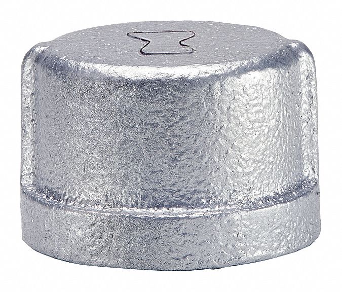 ANVIL Galvanized Malleable Iron Cap, 21/2" Pipe Size, FNPT Connection