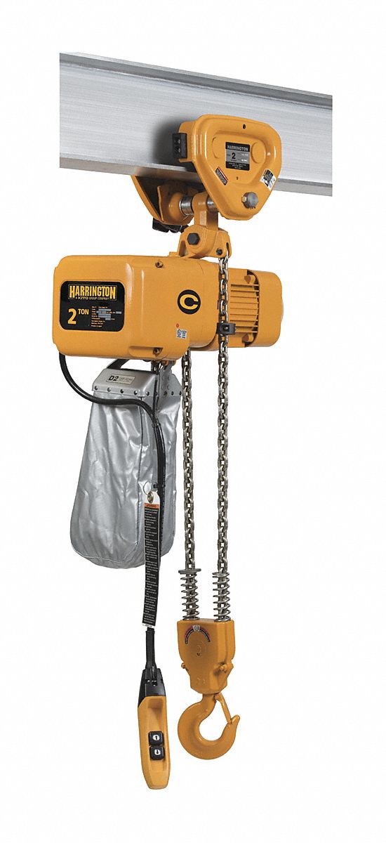 HARRINGTON H4 Electric Chain Hoist, 4,000 lb Load Capacity, 208/230