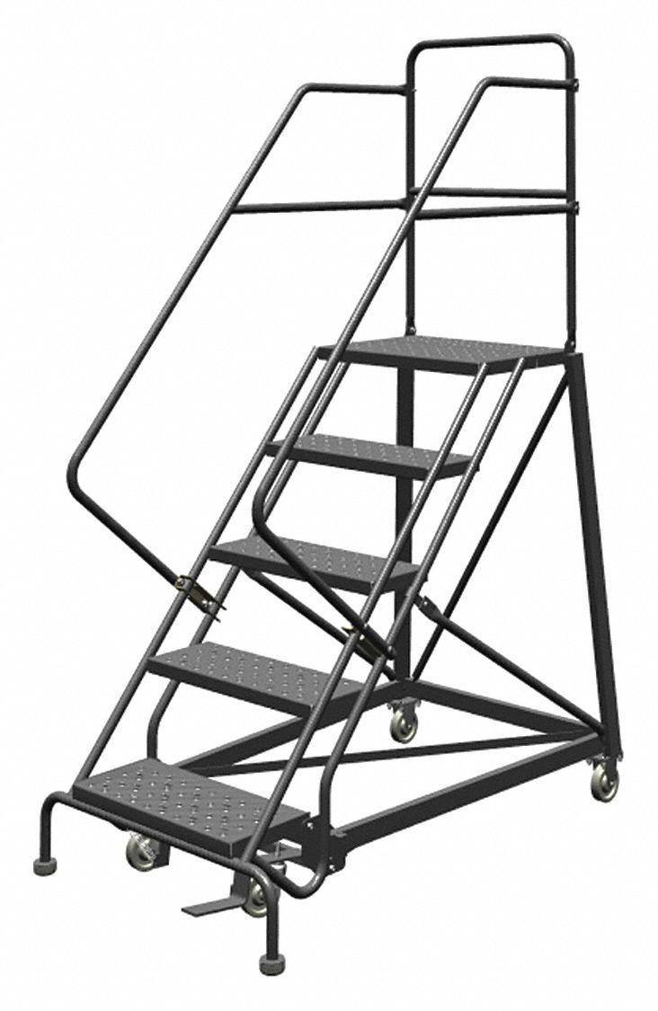 50 in Platform Ht, 17 in Platform Dp, Rolling Ladder 25NV38