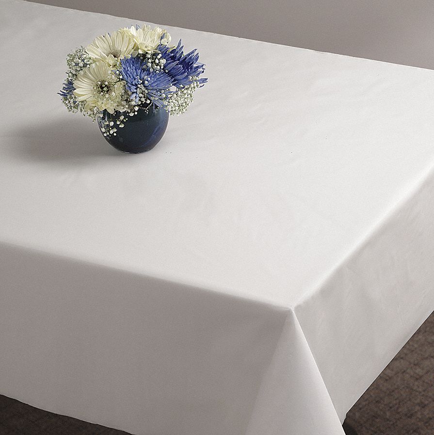 HOFFMASTER Plastic Table Cover, White, None Length x NoneW 25PT62
