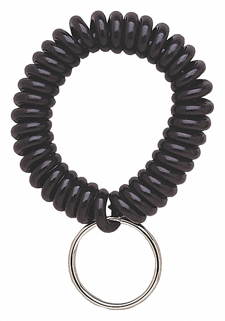 STEELMASTER Wrist Coil with Key Ring, Black 25TE58201450004 Grainger