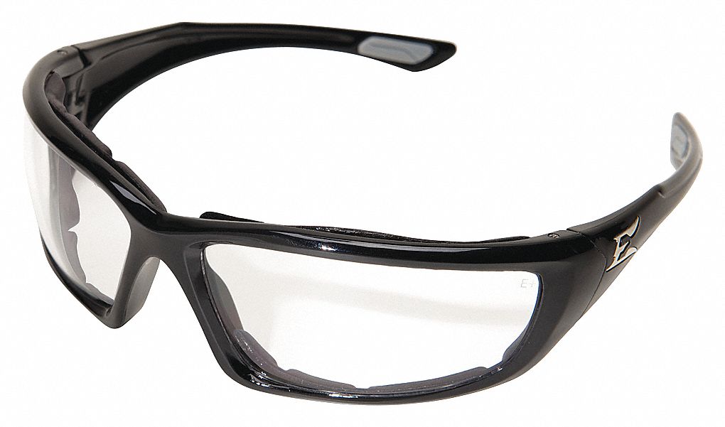 EDGE EYEWEAR SAFETY GLASSES, GASKET, ANTI FOG, SCRATCH RESISTANT, CLEAR