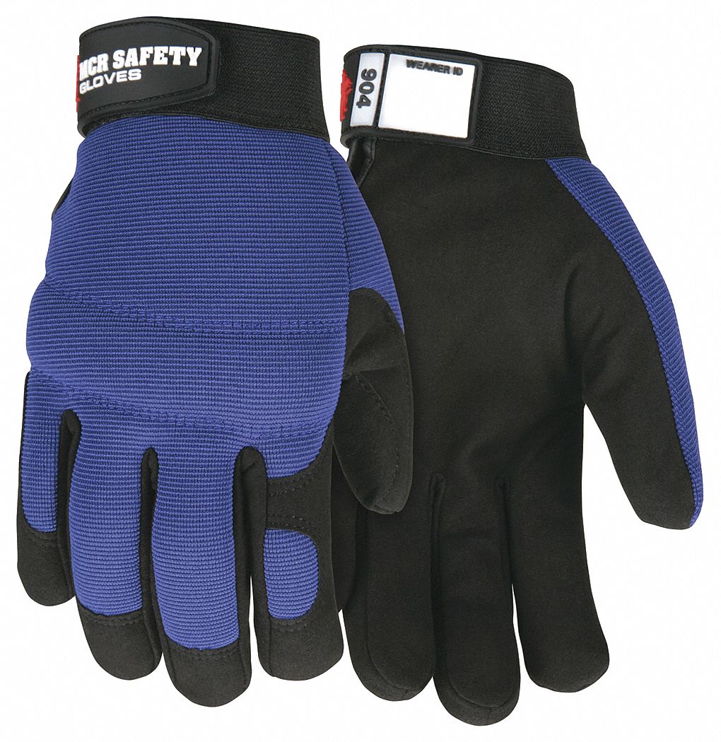 MCR SAFETY Mechanics Gloves XL ( 10 ), Synthetic Leather, SlipOn Cuff
