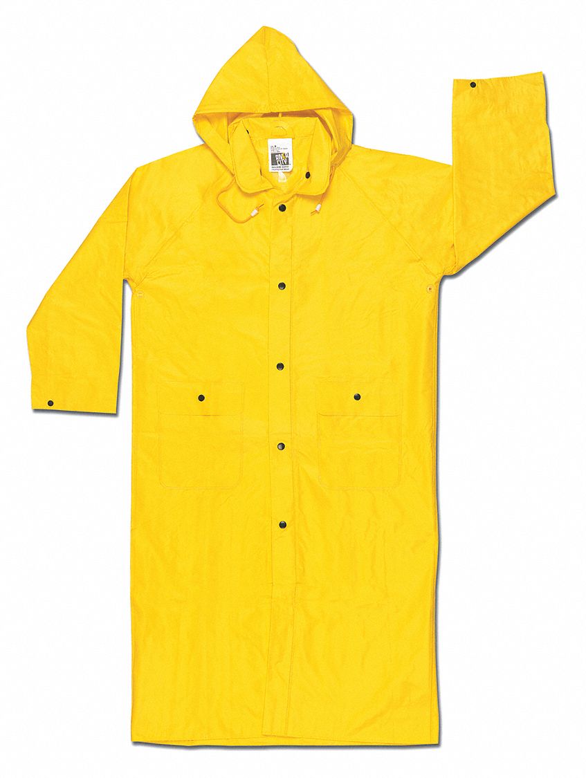 MCR SAFETY Coat Yellow Pvc 26J360300CX6 Grainger