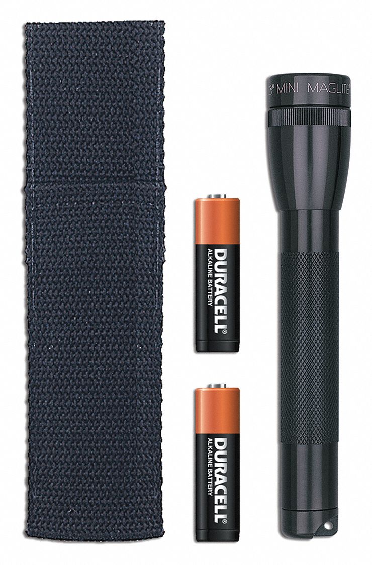MAGLITE Incandescent Mini Flashlight, Aluminum, Black 26JX49M2A01H
