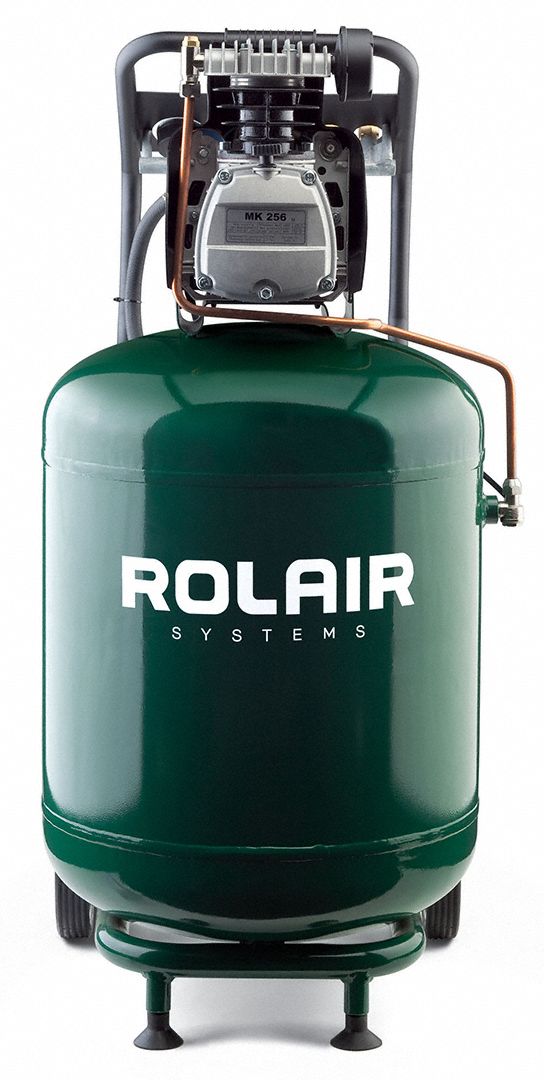 ROLAIR Portable Air Compressor Oil Lubricated, 24 gal, Vertical, 2 hp