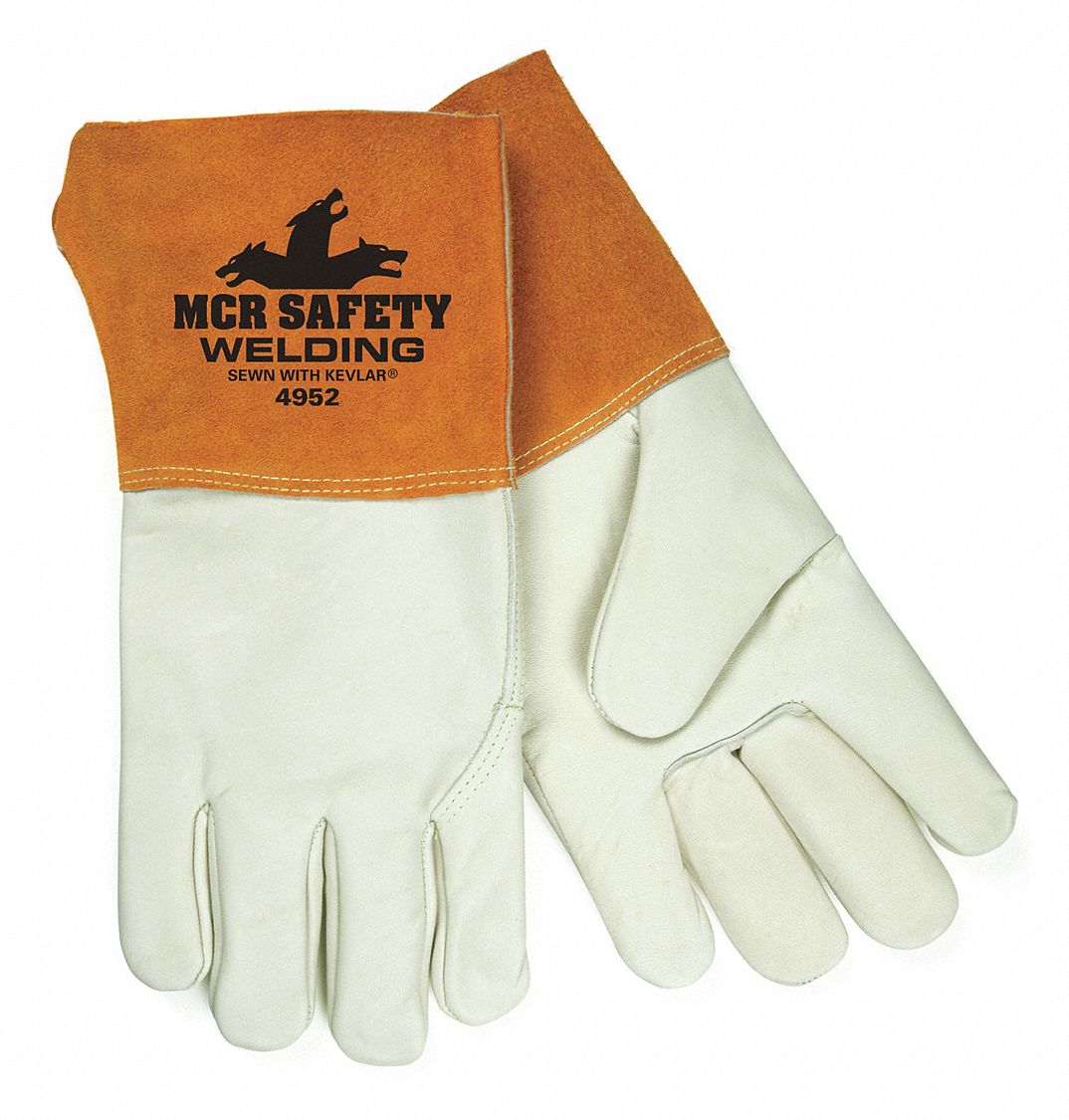 Wing Thumb, Gauntlet Cuff, Welding Gloves,MIG, TIG,L/9,PK12 26K6144952L Grainger