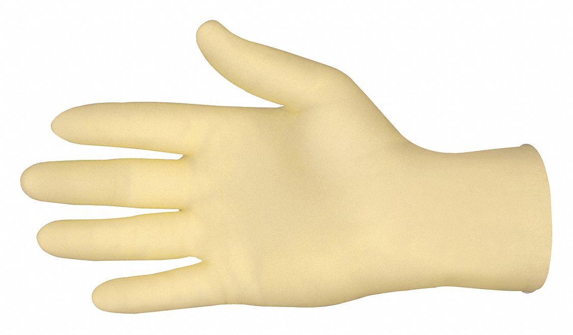MCR SAFETY Natural Rubber Latex, Disposable Gloves, L, PowderFree, 8.0 mil Palm Thickness