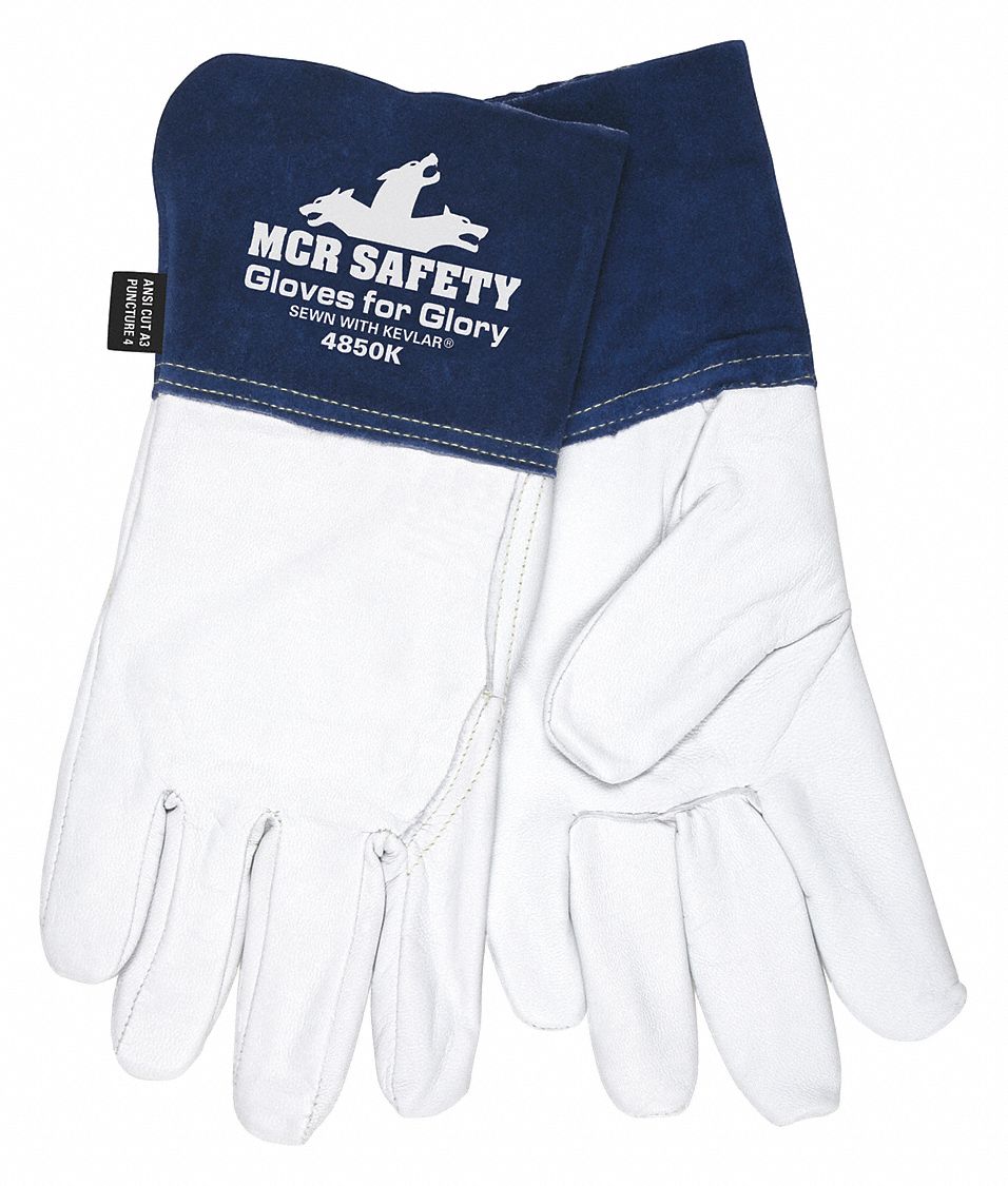 Wing Thumb, Gauntlet Cuff, Welding Gloves,MIG, TIG,S/7,PK12 26K9584850KS Grainger