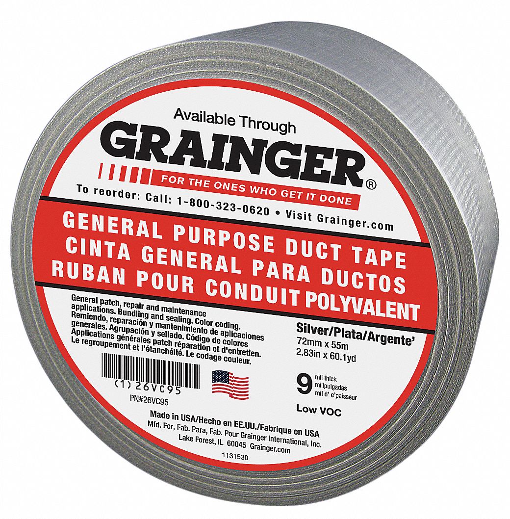 GRAINGER APPROVED Duct & Repair Tape, Tape Brand GRAINGER APPROVED, Series 2280, Imperial Tape