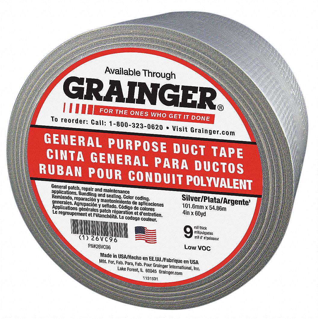 GRAINGER APPROVED Duct Tape Grade Industrial, Duct Tape Type Duct Tape