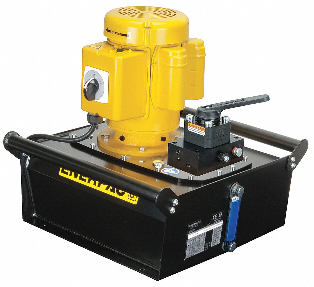 ENERPAC Electric Hydraulic Pump with Manual, 3 Way, 3 Position, Tandem