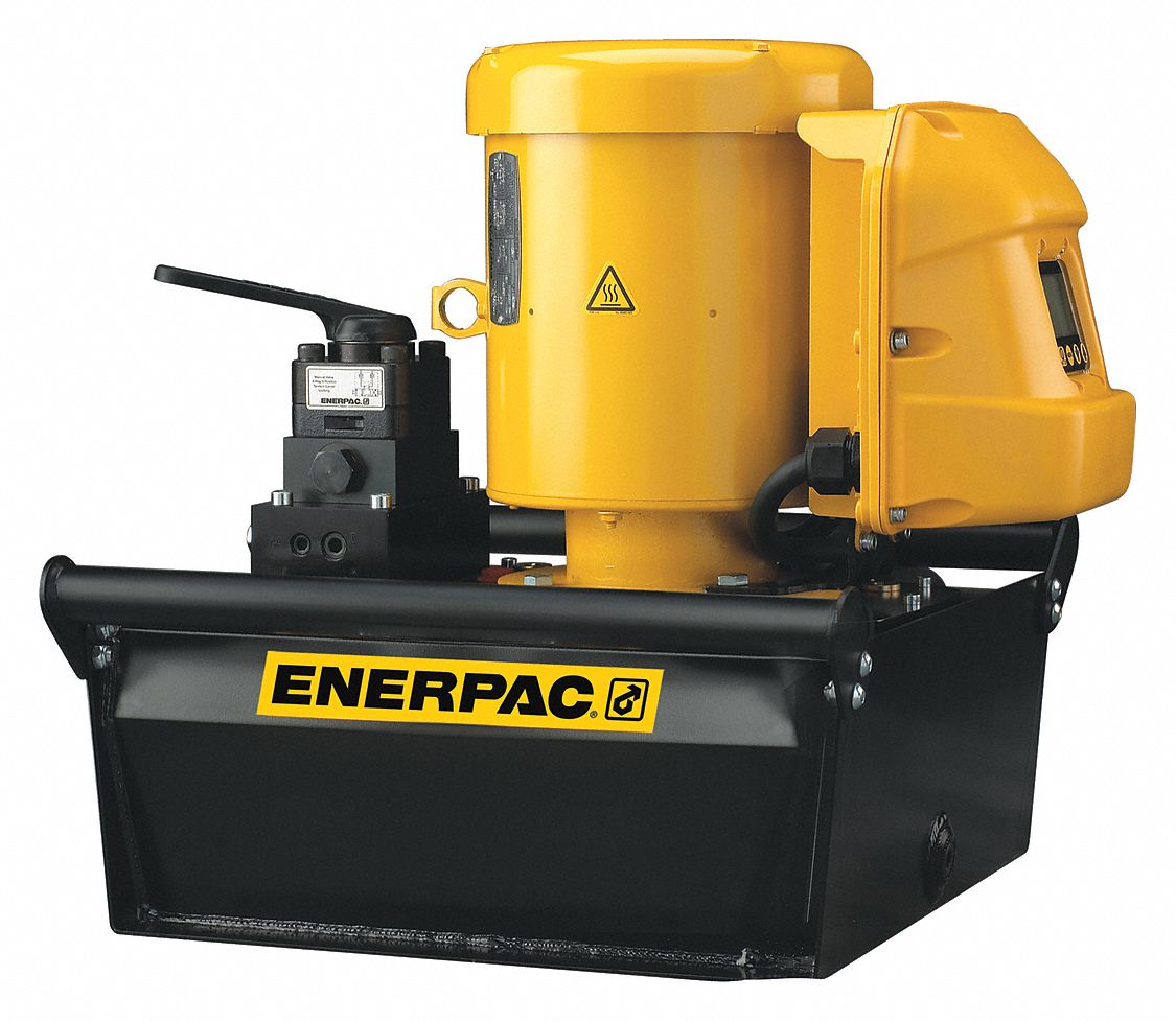 ENERPAC Electric Hydraulic Pump with Remote, 4 Way, 3 Position, Tandem