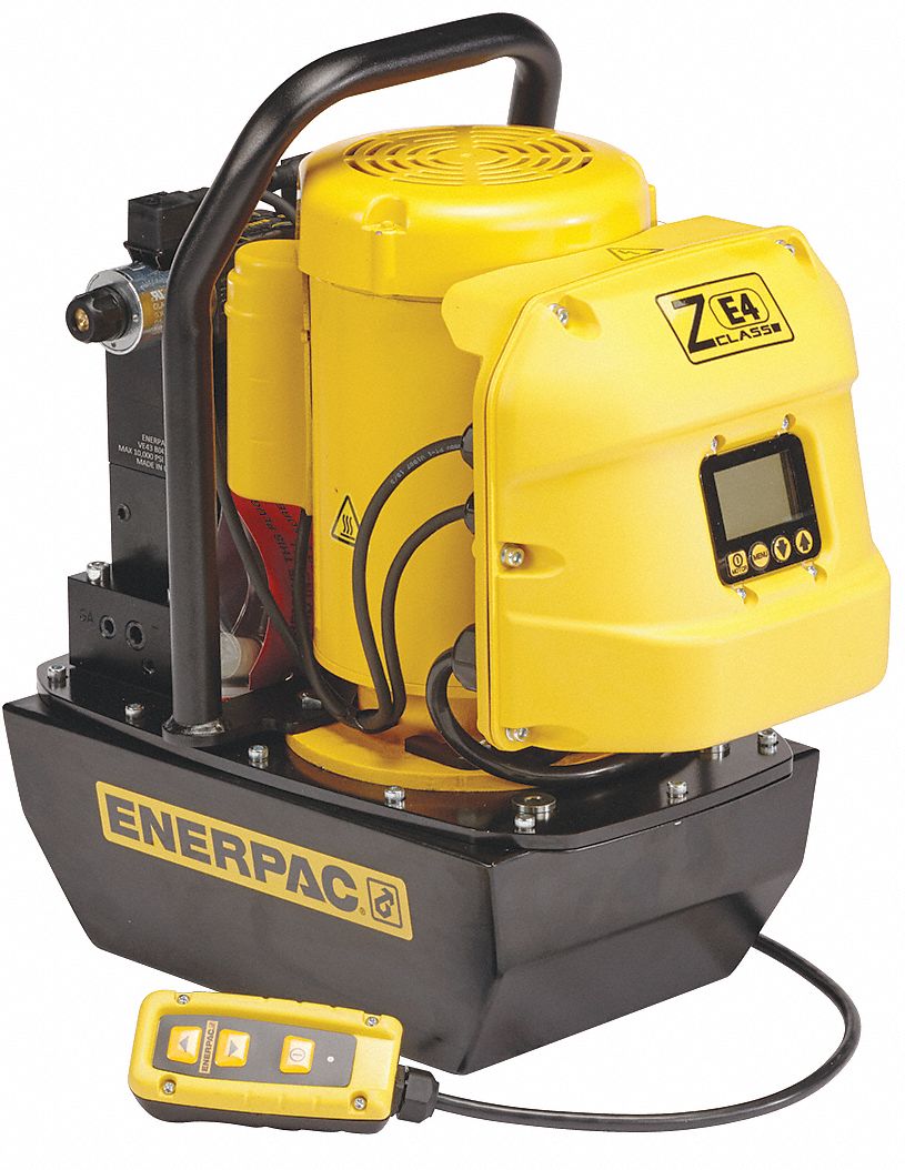 ENERPAC Electric Hydraulic Pump with Remote, 4 Way, 3 Position, Tandem