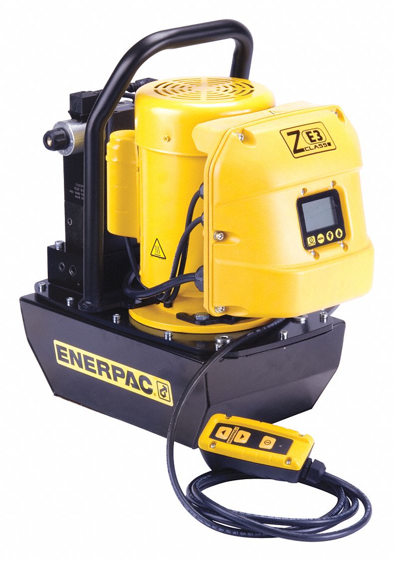 ENERPAC Electric Hydraulic Pump with Remote, 4 Way, 3 Position, Tandem