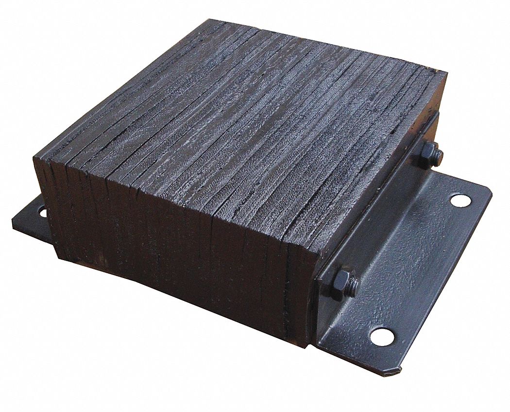 GRAINGER APPROVED Rectangular Rubber Dock Bumper, 12 inH x 16 inW x 4 1