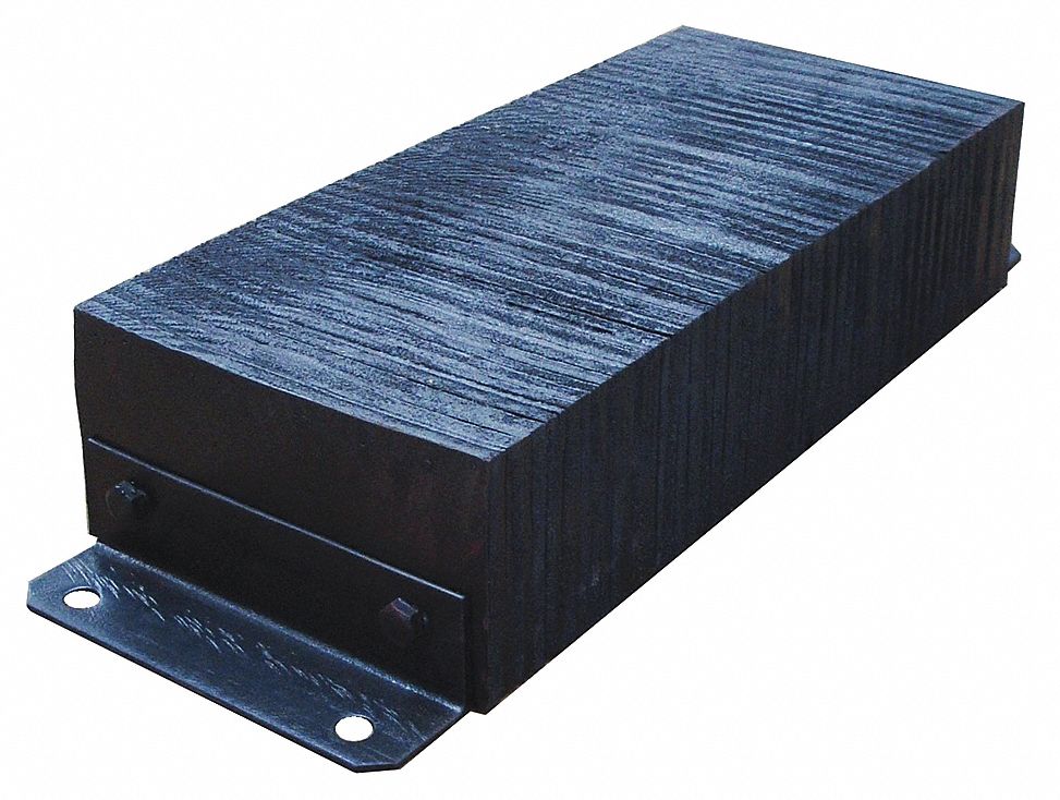 Rectangular Rubber Dock Bumper, 12 inH x 32 inW x 6 inD Grainger