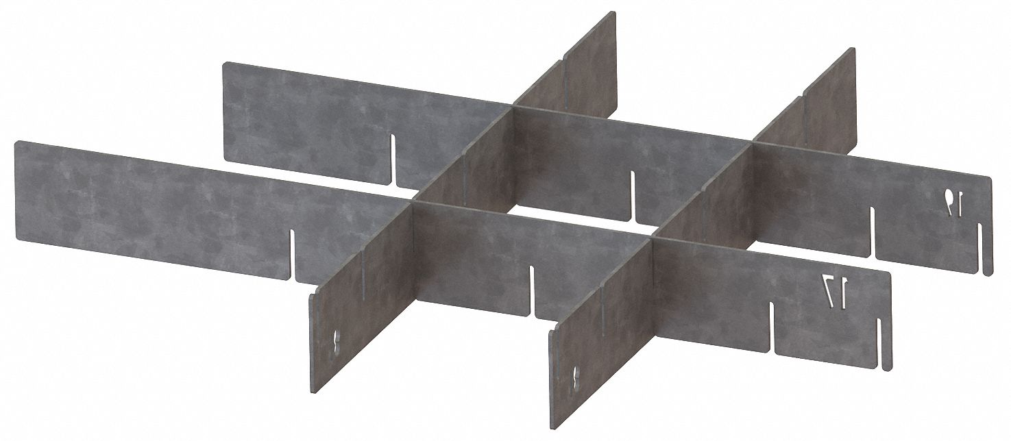 SWIVEL PRO SERIES Silver Drawer Divider Set, Stainless Steel, 14 1/2 in