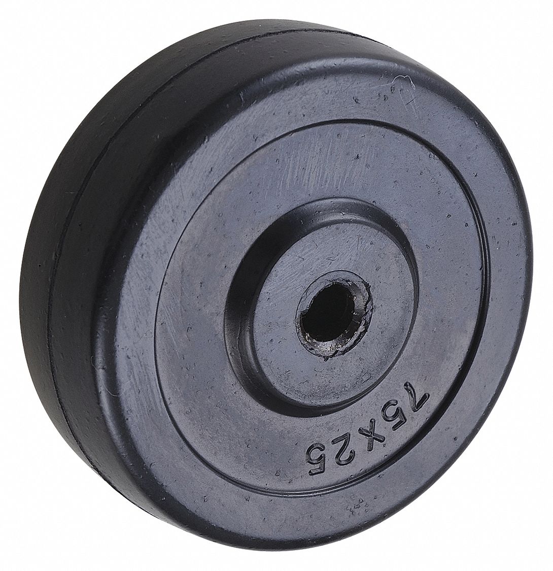 GRAINGER APPROVED Solid Rubber Wheel, 3 in Wheel Dia., 125 lb Load Rating 26Y328RN03Z5205