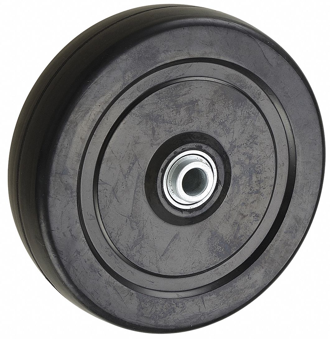 GRAINGER APPROVED Solid Rubber Wheel, 5 in Wheel Dia., 240 lb Load