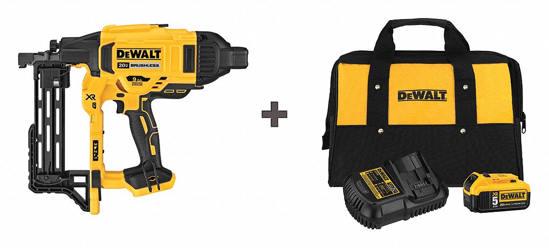 DEWALT Cordless, Staple Gun, 20V DC 272JP5DCFS950B/DCB205CK Grainger