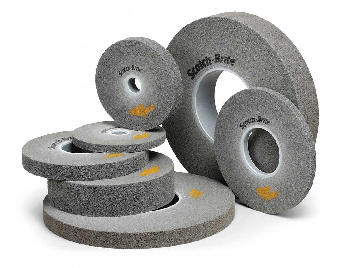 SCOTCHBRITE 8 in Blending Convolute Wheel, 1 in W, 3 in Arbor Hole