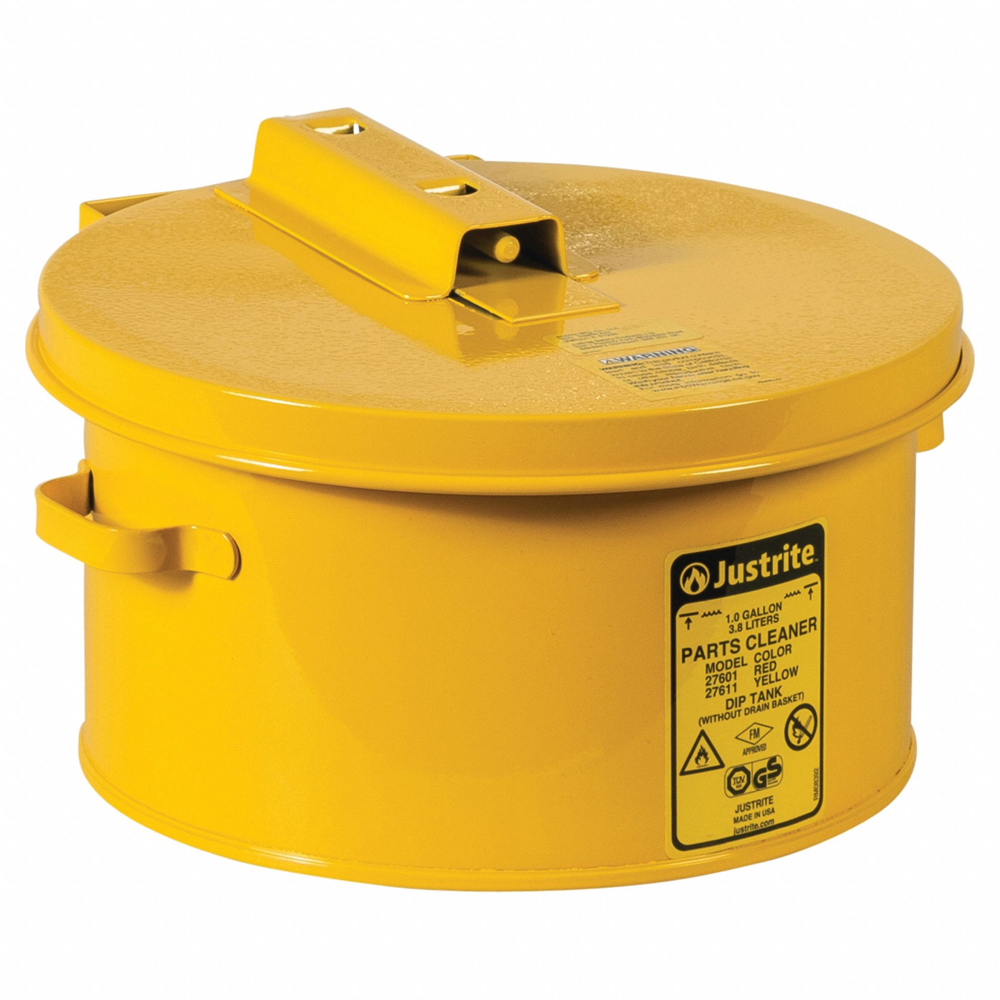 JUSTRITE, 1 gal Capacity, Yellow, Dip Tank 812F2427611 Grainger