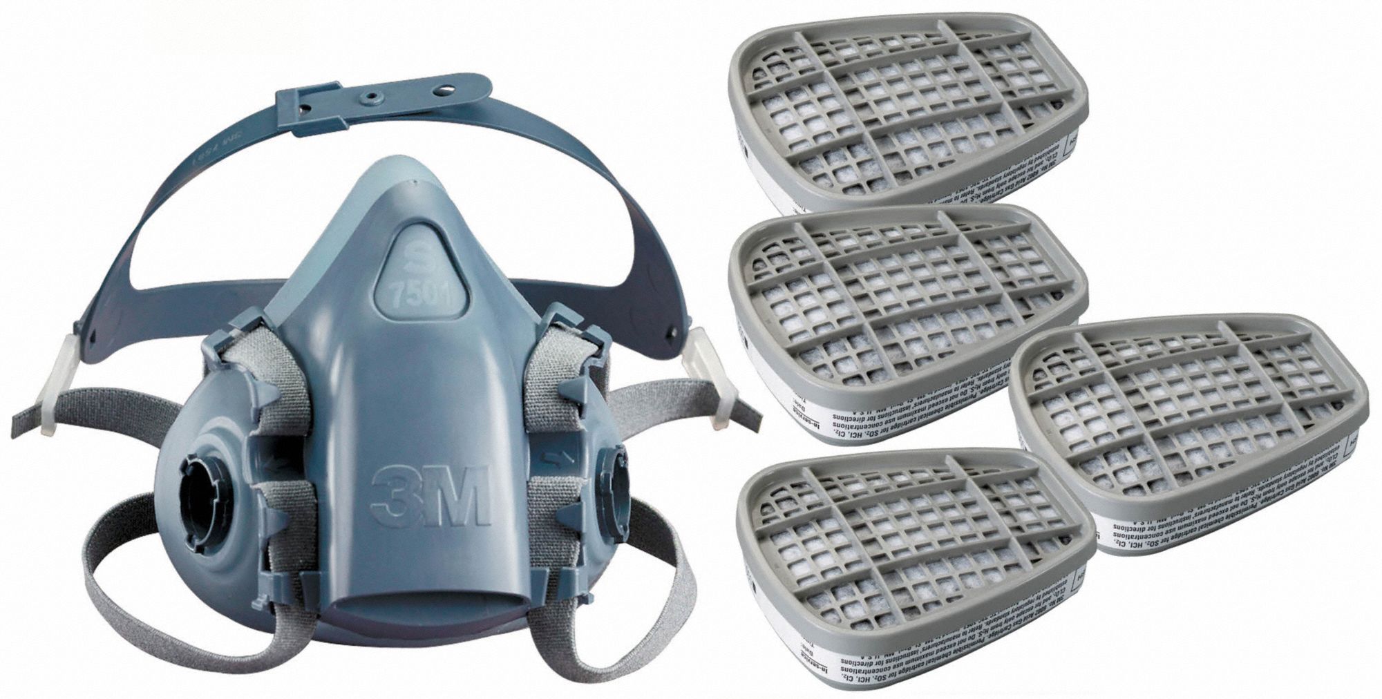 3M, 4 Cartridges Included, (4) Acid Gas (AG) Cartridge, Half Mask